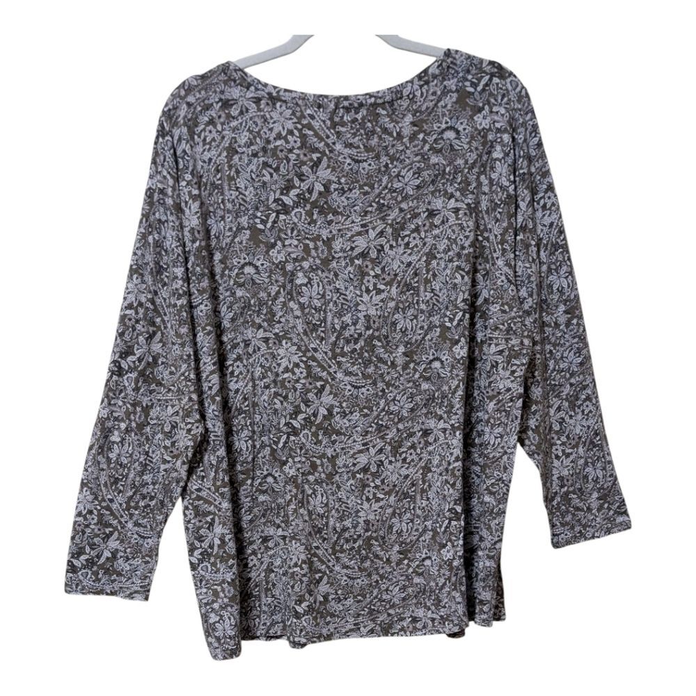 Lucky Brand pop over top blouse size 3X ditzy floral boho mature business casual - Picture 2 of 10